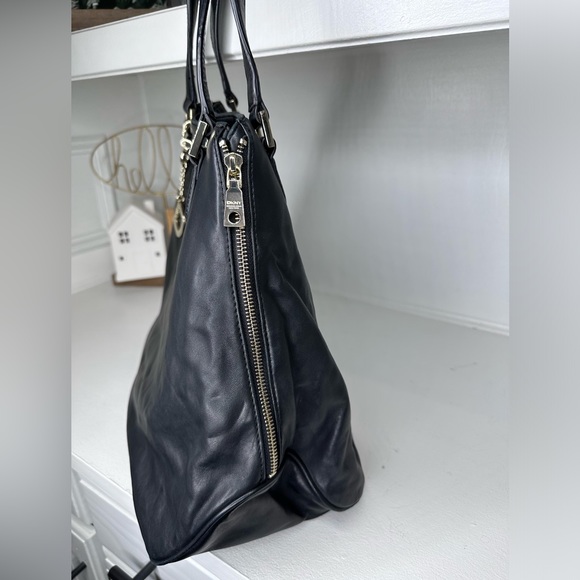 DKNY Black Saffiano Leather Double Zip Tote - Picture 5 of 11